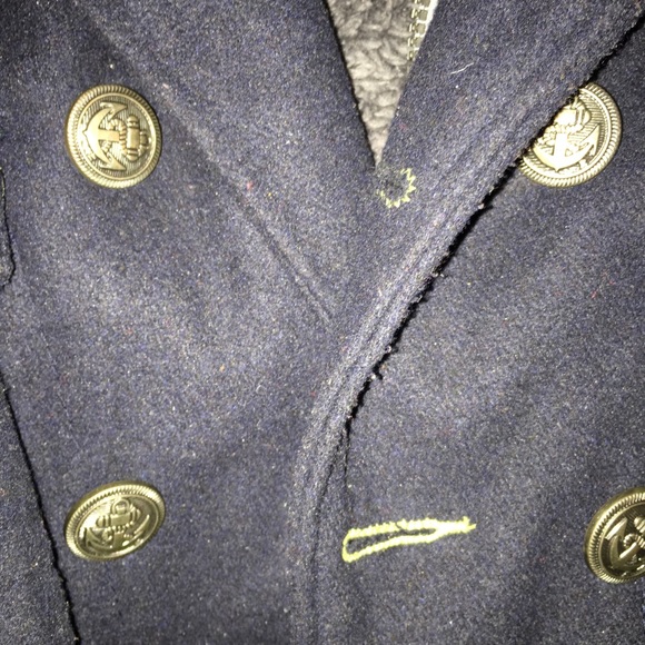 Boys wool blend layered look pea coat - Picture 4 of 5